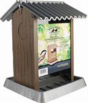 North States Village Collection Hopper Style Outhouse Birdfeeder: Easy Fill and Clean. Squirrel Proof Hanging Cable included. Large, 4.25 pound Seed Capacity (8.13 x 8.13 x 11, Brown)