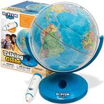 Dr. STEM Toys Talking World Globe with Interactive Stylus Pen and Stand, Colorful Map for Early Learning and Teaching - Includes Trivia, Q&A, and Music - 9 Inches in Height, Ages 6+ (Talking Globe)