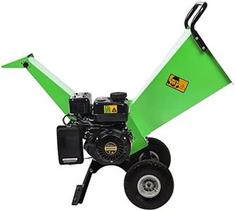 GARDENBEAUT R30 Wood Chipper 7HP Gas Powered, 3" Inch Max Cutting Diameter, All Steel Construction, Heavy Duty Shredder Mulcher 15: 1 Reduction