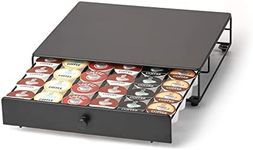 Nifty Rolling Coffee Pod Drawer – Black Finish, Compatible with K-Cups, 36 Pod Pack Holder, Compact Under Coffee Pot Storage Drawer, Slim Home Kitchen Counter Organizer