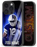 Custom Football Name Number Phone Cases for Dad Apple for iPhone 11 12 13 14 15 16 Pro Max Plus Mini X 5 6 7 8, for Samsung A02 A10 A13 A42 A51 A52 A53 A73 S20 S21 S22 S23 S24 Pixel 6 7 Pro