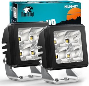 Nilight Motorcycle LED Pods 2 PCS 2 Inch 20 W Spot Beam Square Mini Driving Work Light Built-in EMC Offroad Side Ditch Lights for Tractor Truck Motorbike Boat ATV