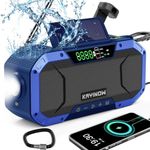 Emergency Radio Hand Crank Solar Power,Portable AM FM NOAA Weather Radio,Waterproof Outdoor Wind Up Radio,5000mAh Rechargeable Battery,Flashlight Cell Phone Charger,Reading Lamp, Survival Storm