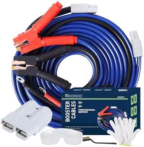 SAFEMATE 00 Gauge 30 FT Heavy Duty Jumper Cables - 1500Amp Booster Jumper Cable for Car, SUV and Trucks Battery - Quick Connect, Blue