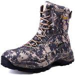 cungel Men's Camo Hunting-Boot Waterproof Hiking Boots Anti-Slip Lightweight Breathable Durable Outdoor Shoes High-Cut Fishing Climbing Working Trekking(Digital camo,7.5)