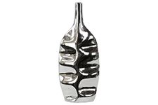 Benzara Urban Trends 14809 Ceramic Vase Polished, Silver