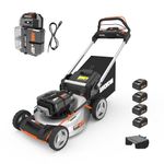 WORX Nitro 80V Cordless Lawn Mower, Electric Mower with Brushless Motor, 3-in-1 Self-Propelled Lawn Mower WG761-4 Batteries and Basecamp Charger Included
