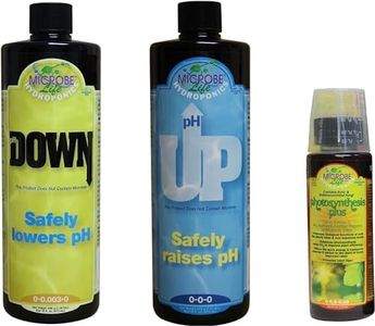 Microbe Life Hydroponics pH Control Kit with pH Up & ph Down Liquid for pH Stability, 16 Ounce Bottles, with 4 Ounce Sample of Premium Photosynthesis Plus Liquid Nutrients