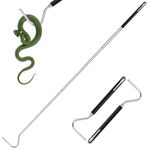 NorthSpoor Mini Snake Hook, Stainless Steel Portable Retractable Reptile Hook, Grabber Kit Outdoor Rattlesnake Reptile Handling Tool (2 Pieces)