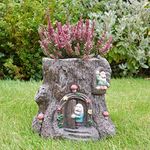 Darthome Ltd Magical Fairy House Tree Trunk Stump Herb Flower Planter Garden Plant Bucket Pot