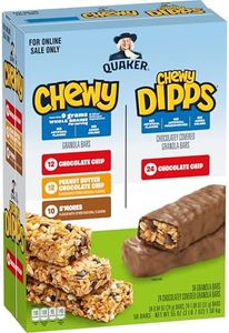 Quaker Chewy Granola Bars, Chewy & Dipps 4 Flavor Variety Pack, 58 Pack, Chocolate Chip, Peanut Butter Chocolate Chip, Smores flavors