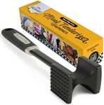 ﻿﻿Checkered Chef Meat Tenderizer Hammer - Dishwasher Safe Metal Kitchen Mallet for Tenderizing Chicken, Beef, Pork & Nuts with Non-Slip Grip