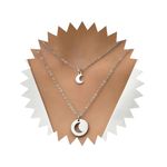 Xduargs Boho Layered Moon Pendant Necklace Vintage Crescent Moon Necklace Silver Moon Disc Choker Necklace Half Moon Chain Necklace Jewelry for Women and Girls