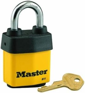 Master Lock 911DPF Heavy Duty Outdoor Padlock with Key, 1 Pack, Yellow