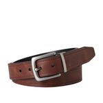 Fossil Men's Reversible Black/Brown Leather Belt for Men, Parker Brown/Black, 36