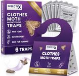 Clothes Moth Monitoring Traps (6 Pack) | Pheromone Sticky Traps for Wardrobes, Drawers & Carpets | Clothes & Carpet Moth Detection | Safe for Wool, Cashmere & Silk | Odourless & Non-Toxic