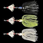 3Pcs Fishing Spinnerbait Lures Spinner Baits Kit Bass Spinnerbait Fishing Lures Jig Fish Lure for Trout Salmon Freshwater Saltwater Fishing