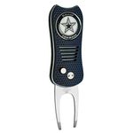 Team Golf NFL Dallas Cowboys Retractable Divot Tool with Double-Sided Magnetic Ball Marker, Features Patented Single Prong Design, Causes Less Damage to Greens