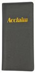 Acclaim Rigid Lawn Bowls Bowling Scorecard Holder Lightly Padded Plain Colour Metallic Finish 23 cm x 11 cm with Spring Clip & Pen Loop (Dark Grey)