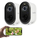 LongPlus 2K Security Cameras Wireless Outdoor,2pack Battery Wireless Security Camera Outdoor,Motion Detection,WiFi Cameras for Home, Color Night Vision,2-Way Talk, Works with Alexa,Cloud/SD Storage