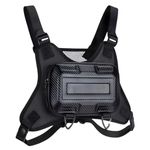 Tactical Chest Bag for Men with Dual Compartment, Shock Absorbing Front Utility Tactical Bags for Men with Back Pouch, Waterproof Military, Cycling & Bike Riding Chest Bag for Man with Safety Tape