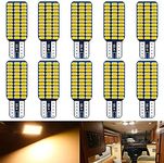 UNXMRFF - Super Bright Natural Warm White T10 921 922 912 LED Bulb for 12V RV Ceiling Dome Light/RV Interior Lighting/Travel Trailer/Camper/Boat (Pack of 10)