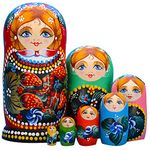 YAKELUS Russian Nesting Dolls Russian Dolls Matryoshka Doll Russian Dolls for Kids for Adults 7 Piece Set Handmade 7027