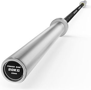 HANDBODE 45 lb ( 20kg ) Olympic Barbell, 2-inch Weight Bar for Bench Press, 1500 lb High-Capacity, 7-Foot, Hard Chrome, Standard Powerlifting Strength Training Gym Home Workout Weightlifting ( Silver & Black )