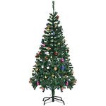 HOMCOM 5ft Green Christmas Tree Artificial Xmas Holidays Party with Decoration Ornament