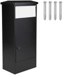 Package Delivery for Outside, 20.5"x13.8"x44.1", Large Package Delivery Drop Box with Code Lock and Mounting Hardware, Parcel Drop Box for Porch, Curbside, Black