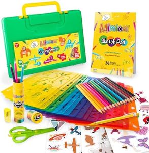 Mimtom Stencil per Bambini | Set da Disegno con Stencil 58 PZ con più di 370 Forme per Sviluppo creatività | Giocattolo educativo Sicuro per Bimbi e Bimbe +3 Anni – Ottima Idea Regalo