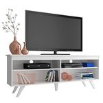 Madesa TV Stand Entertainment Center with 4 Shelves and Cable Management for 55, 65 Inch TV Media Storage Gaming Media Console Living Room and Bedroom Wooden Television - White