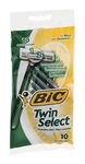 Bic Twin Select, Sensitive Skin, Disposable Shaver for Men, Pack of 12 (10 Razors Per Pack)