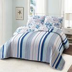 NIUDÉCOR HOME Quilts King Size Ocean Theme,Reversible Bedspread Quilt Set Summer Lightweight Beach Bedding Seashell Bedspread Coverlet with 2 Pillowshams,Shell