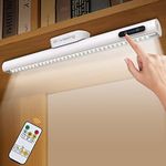 GOVSSING Under Cupboard Kitchen Lights 4000mAh Rechargeable Battery Cabinet Lights with Capacity Indicators, 5W USB-C Wardrobe Lights with Remote & Magnet Mount, Steplessly Dimmable & 3 Color Modes