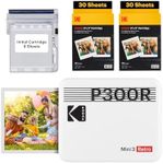 KODAK Mini 3 Retro 4PASS Portable Photo Printer (3x3 inches) Initial 8 Sheets + 60 Sheets Bundle, White