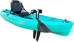 Brooklyn Kayak Company BKC 9-Ft Modular 2-Piece Sit-On-Top Fishing Pedal Drive Kayak, Rudder, Rod Holders & Storage, Compact & Lightweight (Teal)