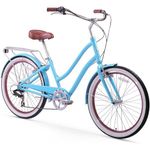 sixthreezero 630033 EVRYjourney Women's 26" 7-Speed Step-Through Touring Hybrid Bicycle, Teal, 17.5"/One Size