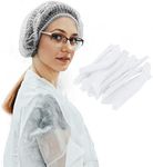 Wecolor 100 Pack 21" Disposable Nonwoven Bouffant Caps Hair Net for Hospital Salon Spa Catering and Dust-free Workspace (white)