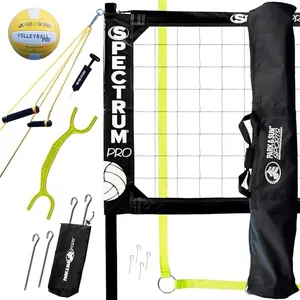 Park & Sun Sports Spectrum PRO: Portable Professional Outdoor Volleyball Net System, Black (SPEC-PRO/Black)