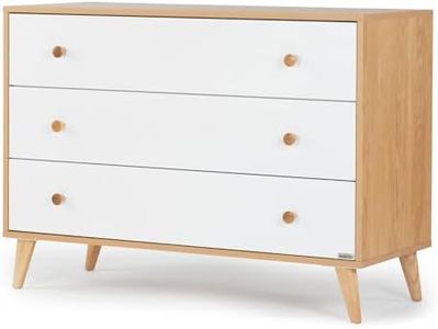 Austin 3-Drawer Dresser – Modern Dresser for Nursery, Bedroom – Kids Dresser White with Deep Storage Drawers, Anti-Tip Safety – Solid Wood Feet, Baby Safe Melamine Finish