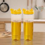 Frenchware Oil Dispenser 1 Litre (Pack of 2, Yellow, 1 Litre Each), Ideal for Storing & Pouring Liquids, Refined Oils, Olive Oil, Vinegar, Soy, BPA-Free, Food Grade Material