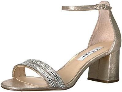 Nina Womens Elenora Shimmer Ankle Strap Evening Heels Taupe 8.5 Medium (B,M)