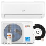 COSTWAY 18,000 BTU Mini Split Air Conditioner, Energy Star, with Heat Pump, 21 SEER2 Inverter Split AC Unit with 24H Timer, Remote Control for Rooms up to 1250 Sq.Ft (Airtural Series)
