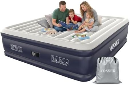 VOSSER King Size Air Mattress with Built in Pump Raised,18’’Height King Air Mattress,Blow Up Mattress in 3 Mins,Self Inflatable Mattress for Home,Floor&Travel,Portable Air Bed for Adults