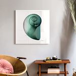 Empire Art Direct Frameless Free Floating Tempered Glass Panel Graphic Wall Art Ready to Hang, 24" x 24", Shimmering Snail II