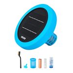 VEVOR Solar Pool Ionizer, for Pools Up to 35000 Gal, Round Copper Pool Ionizer, Floating Automatic Water Cleaner and Purifier, Chlorine-Free Water, with Copper Anode, Spring, Brush and Filter for Spas