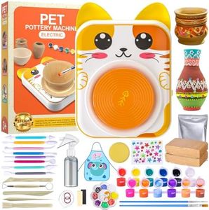 Roaxkois Pottery Wheel for Kids, Mini Pottery Wheel for Beginners, Pottery Painting Kit & Clay Sculpting Tools for Kids, Detachable Turntable, Adjustable Speed, Arts & Crafts for Kids Ages 8-12