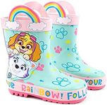 PAW Patrol Wellies Girls Kids Toddlers | Everest Skye Rescue Pups Follow Your Rainbow Wellington Boots|Water Resistant Walking Shoes