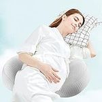 Pregnancy Pillow For Side Sleeping Adjustable Maternity Bump Pillow Cozy Pregnant Women Nursing Pillow 30° Support Cushion For Belly Back Waist Legs-Washable Cotton Cover-Perfect Pregnant Mom Gift